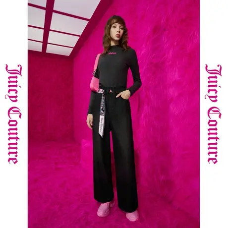 Juicy Couture橘滋初秋季女装新款式女装繁花似锦阔腿牛仔裤商品大图