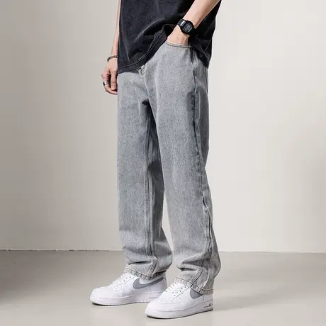 Modi Nick/摩帝尼克牛仔裤直筒裤子男士百搭韩版直筒裤做旧哈伦裤商品大图