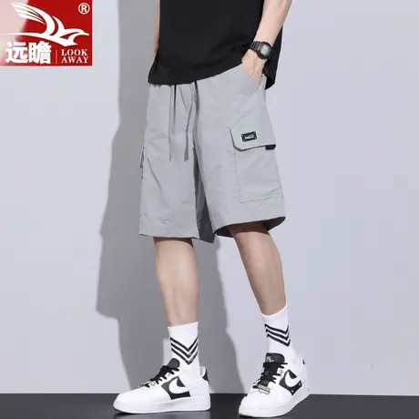 男士冰丝工装短裤夏季薄款潮牌宽松直筒中裤夏天休闲五分裤子男款商品大图