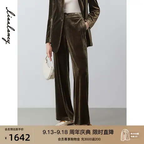 朗姿秋季直筒阔腿通勤舒适气质高级感百搭女式休闲裤线下商场同款商品大图
