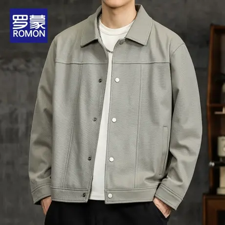 罗蒙秋季外套男2023新款休闲翻领男士工装夹克潮流百搭秋装上衣服商品大图