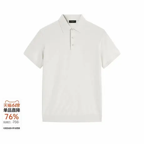 太平鸟男装奥莱 休闲翻领短袖t恤合体肌理polo衫男图片