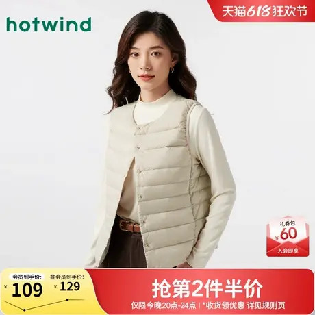 热风羽绒背心2024年冬季新款女士两穿羽绒马甲轻薄内搭羽绒服背心图片