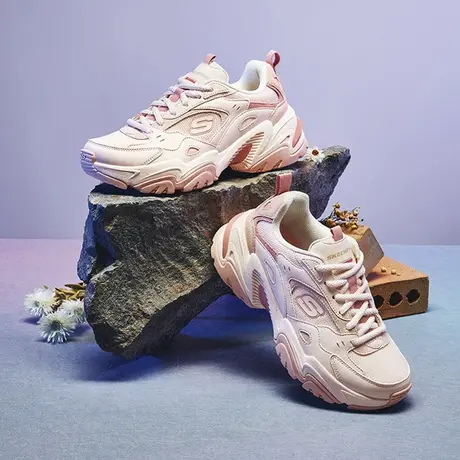 Skechers斯凯奇女鞋老爹鞋夏季草莓熊运动鞋厚底跑步鞋二代机甲鞋图片