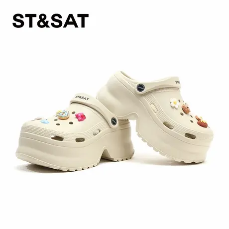 星期六凉鞋女外穿2026夏季新款厚底增高洞洞鞋6厘米休闲时尚女鞋图片