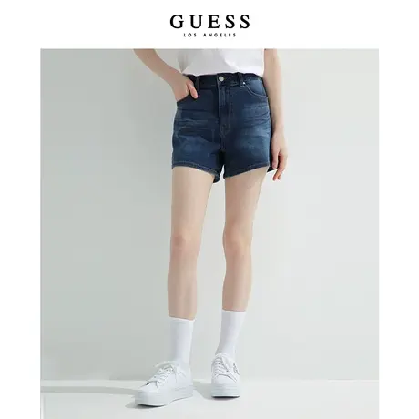 【38上新季】【秀智明星同款】GUESS新品休闲百搭直筒牛仔短裤商品大图