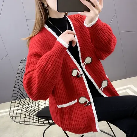 毛衣外套女秋冬2023新款爆款慵懒风针织开衫百搭洋气今年流行上衣商品大图