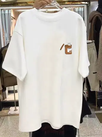 短袖T恤女夏季2023年新款春秋中长款内搭打底衫宽松白色小众上衣图片