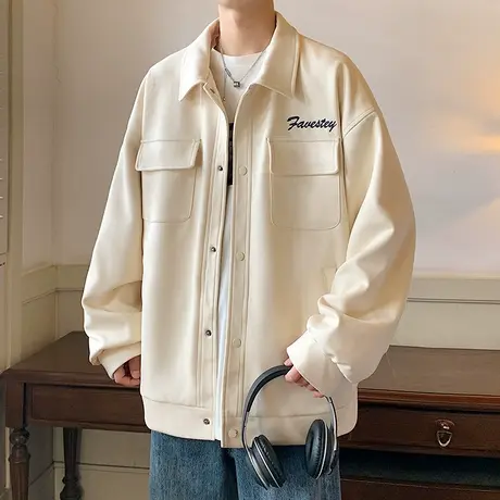 oversize毛呢外套男生春秋西装外套秋冬季夹克高级感潮牌翻领新款商品大图