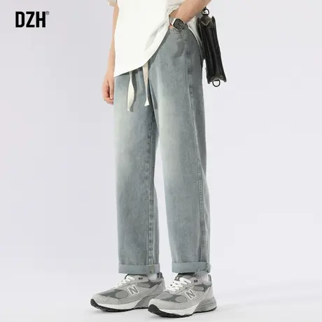 男士浅色牛仔裤男直筒宽松秋冬新款裤子休闲百搭潮牌男裤2023新款商品大图