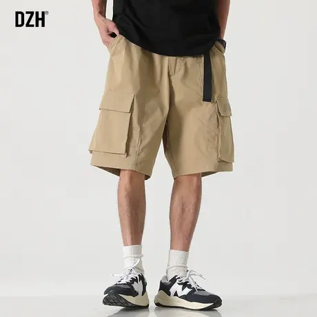 男士卡其色工装短裤男美式潮牌大口袋五分裤子2023年新款夏季男裤商品大图