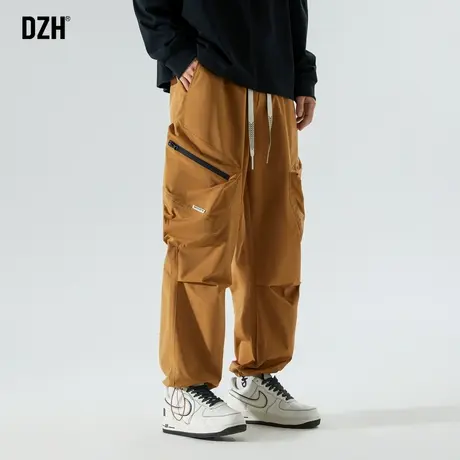 男士冲锋裤美式工装裤潮牌男速干焦糖色裤子休闲百搭束脚裤伞兵裤商品大图