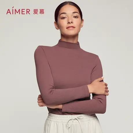 【直播福利】爱慕内衣女柔软亲肤螺纹高领打底上衣图片