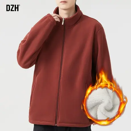 男士冬季加绒加厚外套男春季潮流百搭2024年新款摇粒绒开衫卫衣商品大图