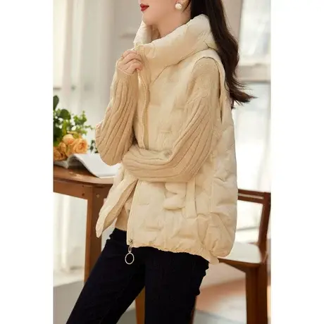 时尚气质百搭棉服马甲2022年冬季新款淑女温柔宽松百搭坎肩外套商品大图