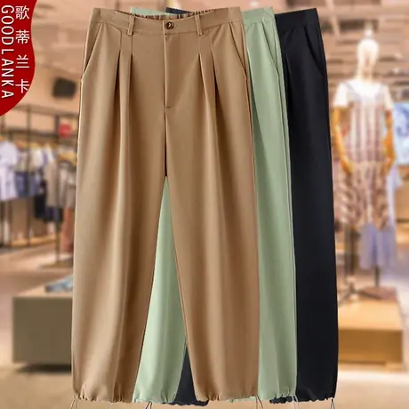 中年胖妈妈春秋款西裤洋气时尚加肥加大码女裤子宽松显瘦休闲长裤商品大图