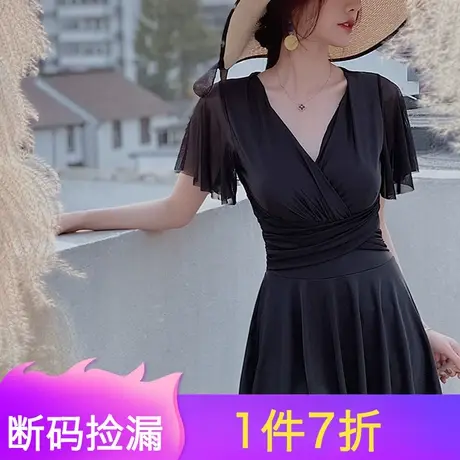 简涵泳衣女遮肚显瘦2021年新款仙时尚保守大码遮肉胖mm泡温泉泳装商品大图