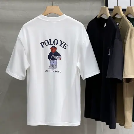 创意印花t恤男潮牌ins宽松潮流半袖男装衣服男士短袖2023新款潮流商品大图