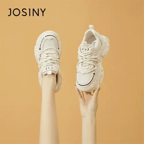Josiny/卓诗尼老爹鞋女爆款2024新款春季小个子厚底跑步运动女鞋商品大图