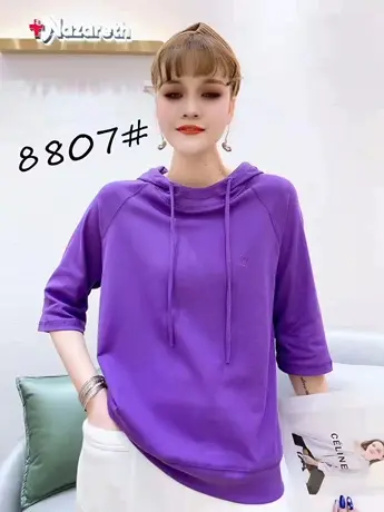 2023年新款带帽短袖t恤春夏装女装薄款中袖上衣半袖百搭卫衣潮T恤图片