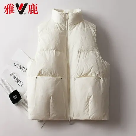 雅鹿羽绒服马甲女短款2022秋冬新款休闲宽松短外套马夹外穿轻薄款商品大图