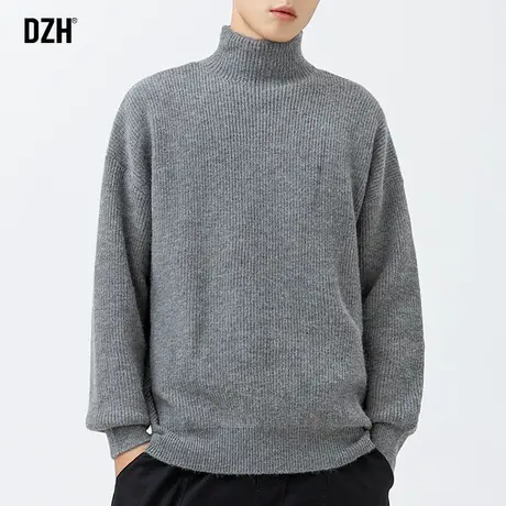 男士保暖上衣高领打底衫男秋冬纯色宽松毛衣内搭潮牌男装2023新款商品大图