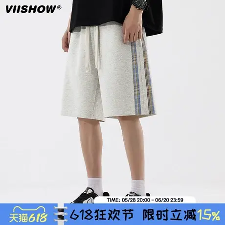 VIISHOW纯色短裤男夏季2025新款潮牌宽松休闲五分裤运动篮球中裤商品大图
