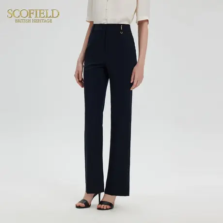 Scofield女装都市干练喇叭西装裤立体缝线金属装饰2025夏季新品图片