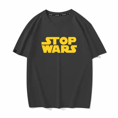 秀洛STOP WARS停止战争反战打底衫衣服纯棉宽松短袖T恤男女半截袖商品大图