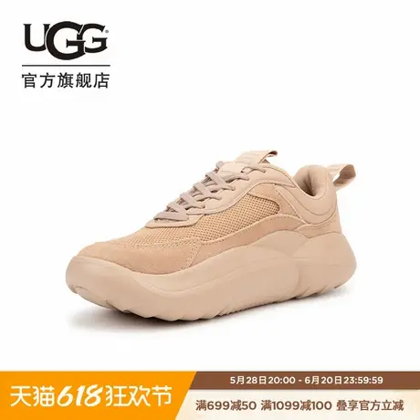 UGG春季男女同款舒适纯色系带厚底圆头时尚老爹鞋休闲鞋 1166011图片