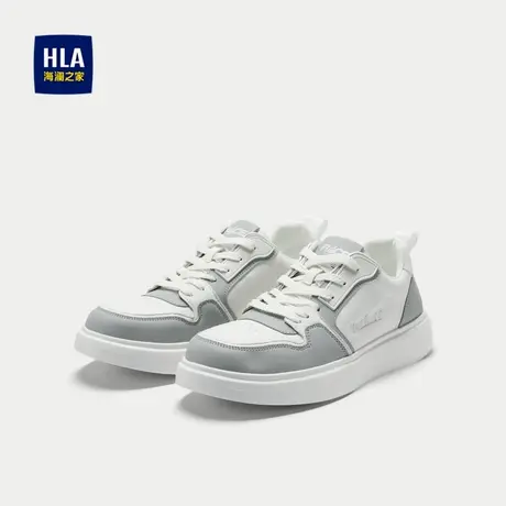 HLA/海澜之家时尚潮流镶拼休闲鞋25新耐穿亲肤舒适透气厚底板鞋男商品大图