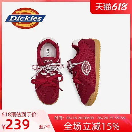 Dickies女鞋2025新款夏季网面透气双鞋带德训鞋红色本命年鞋子潮图片