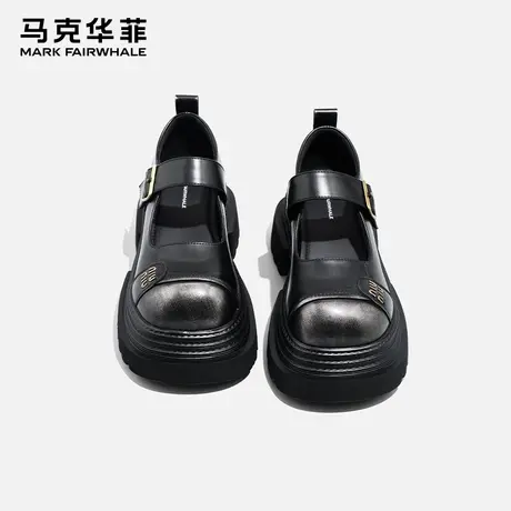 马克华菲厚底乐福鞋女2025夏季新款复古英伦风增高玛丽珍小皮鞋女图片