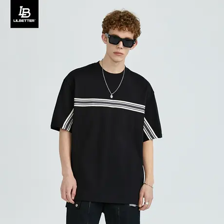 Lilbetter男士短袖t恤男款潮牌体恤纯棉夏季半袖美式复古五分袖LB商品大图