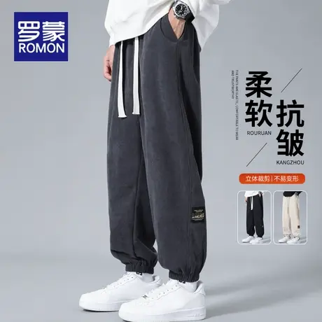 罗蒙灯芯绒休闲裤男士裤子春秋季雪尼尔束脚卫裤2025新款运动长裤商品大图