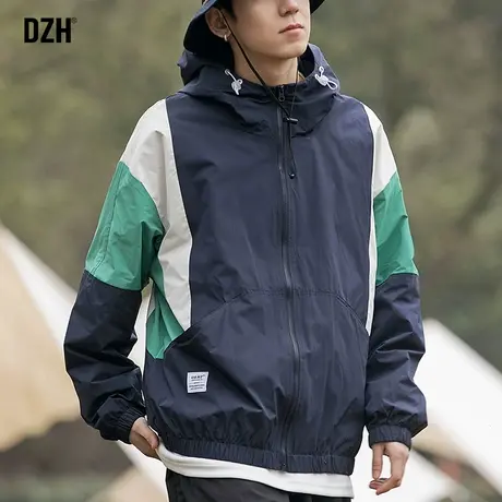 男士山系拼色冲锋衣外套男春秋高级感痞帅2023新款飞行夹克棒球服商品大图