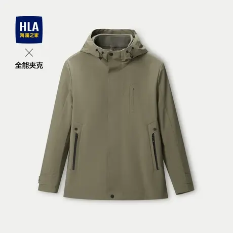 HLA/海澜之家一衣多穿三合一夹克23秋冬新摇粒绒抽绳连帽外套男图片