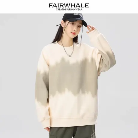 马克华菲美式复古圆领卫衣女2025新款春秋宽松休闲百搭情侣装上衣图片