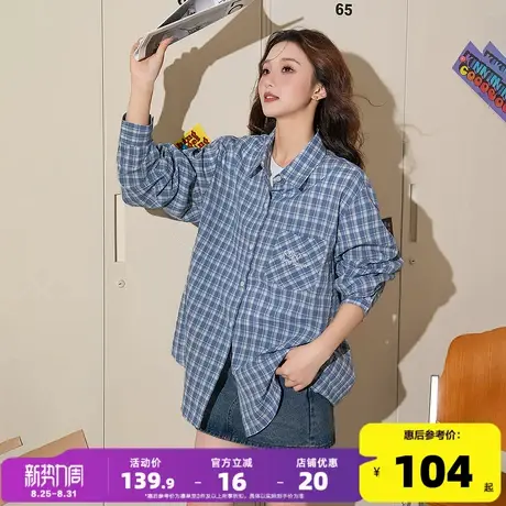 唐狮2025秋季衬衫女新款长袖格子复古时尚百搭流行开衫早秋上衣商品大图
