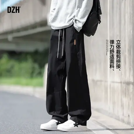 男士休闲裤男秋季美式运动裤男款青少年弹力百搭裤子直筒宽松长裤商品大图