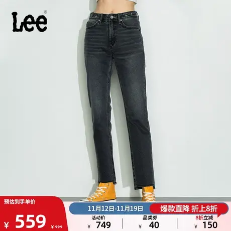Lee商场同款101+423标准直脚高腰女牛仔裤黑灰色LWB1004233YS-361图片