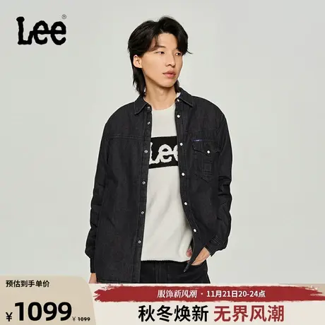 Lee商场同款23秋冬新品101+舒适版黑灰色男棉服LMT006888100-945图片