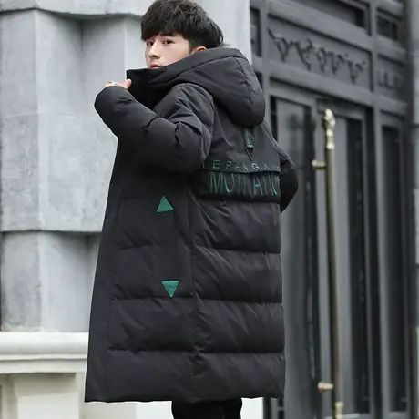 棉衣男青少年中长款羽绒棉服潮流冬装外套初中高中学生大童厚棉袄商品大图