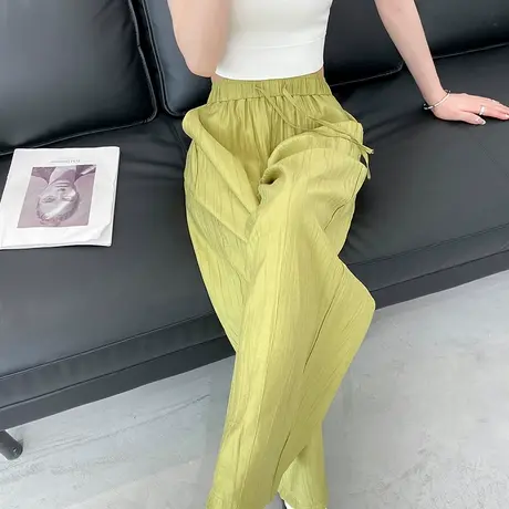 冰丝亚麻阔腿裤女夏季薄款高腰垂感宽松显瘦棉麻山本风休闲直筒裤商品大图