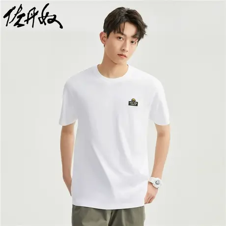 佐丹奴T恤男装纯棉针织小熊刺绣圆领短袖T恤 01023440商品大图