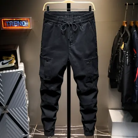 夏季新款休闲长裤男宽松韩版潮流工装裤束脚裤潮牌运动裤子男士图片