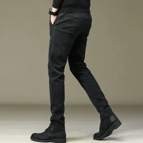 秋冬裤子男裤2024新款潮男士加绒休闲裤加厚毛呢中年爸爸商务冬季商品大图