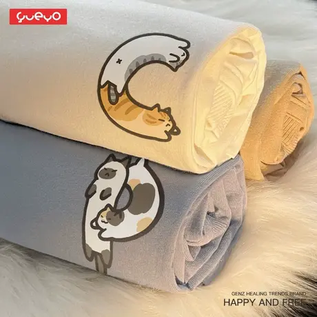 「情人节」悦游 CP猫 可爱甜美字母胸标夏季情侣短袖T恤情侣装商品大图