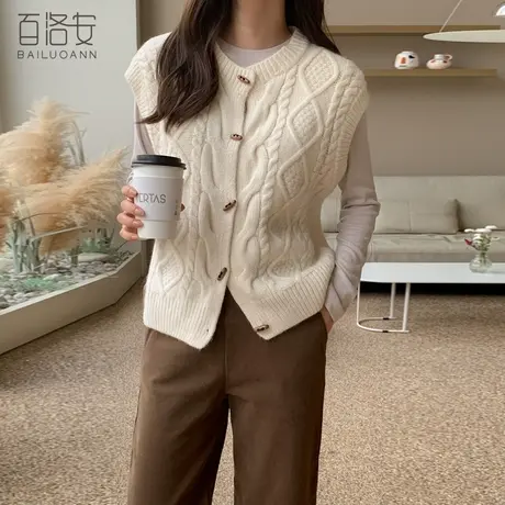 【直播专享】半高领蕾丝拼接针织衫女春季设计感别致打底套头毛衣图片