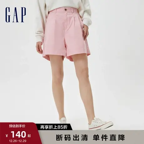 Gap女装夏季新款高腰宽松通勤休闲短裤时尚潮流微弹西装裤606056商品大图